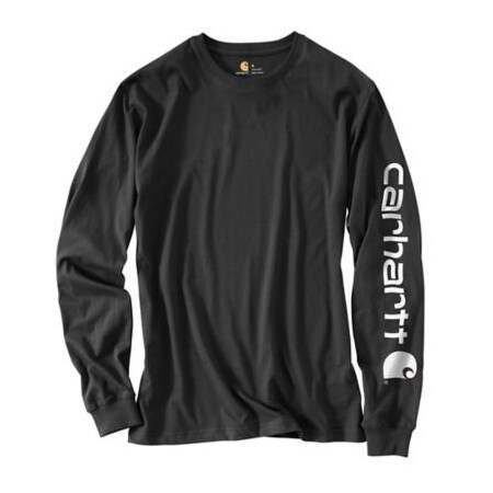 Carhartt MED REG BLK LS Logo Tee K231-BLK-MED-REG